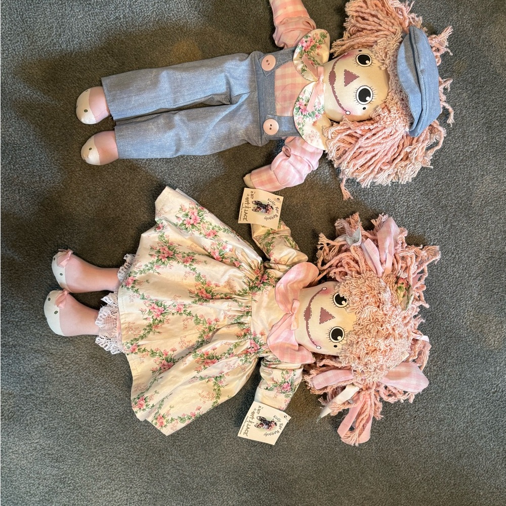 Kelly Rae Raggedy Ann and Andy doll set